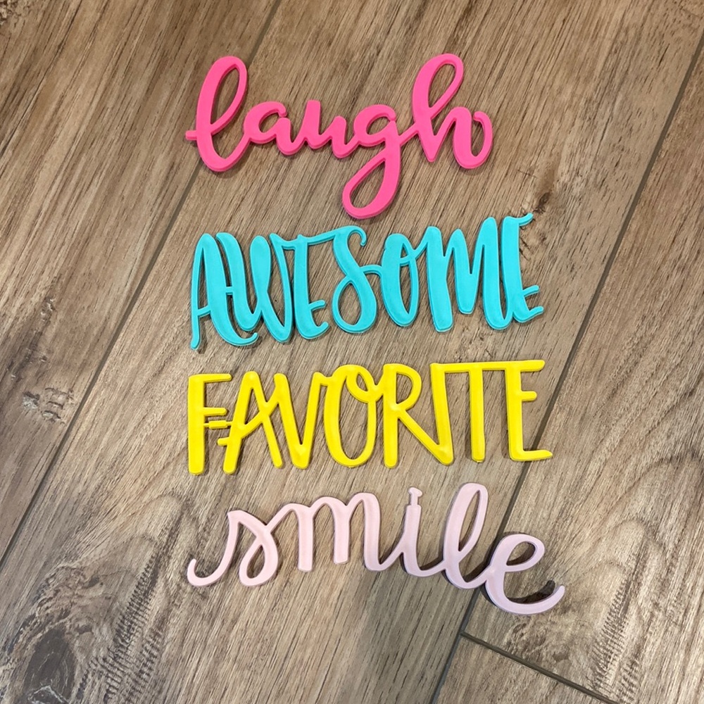 Letter board colorful words